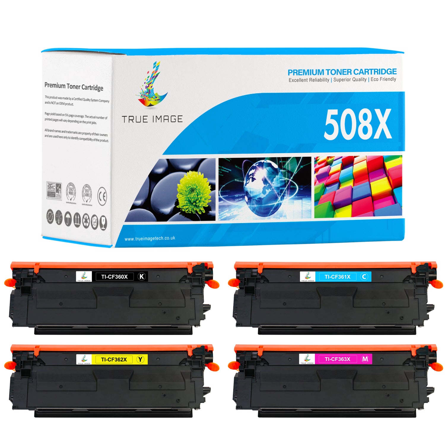 Compatible HP 508X CMYK Toner Cartridges