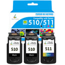 Compatible Canon PG510 CL511 Ink Cartridge Multipack