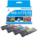 Kompatibla Dell 593-11119/20/21/22 tonerkit för Dell Color Laser C3760dn