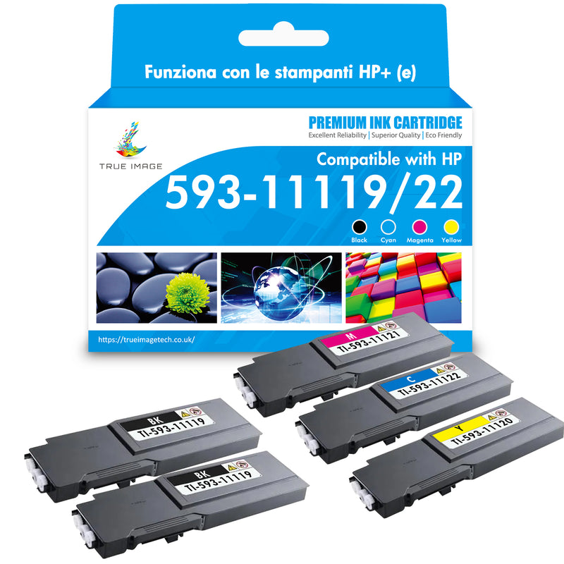 Compatible Dell 593-11119/20/21/22 Toner Kits For Dell Color Laser C3760dn