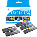 Kompatibla Dell 593-11119/20/21/22 tonerkit för Dell Color Laser C3760dn