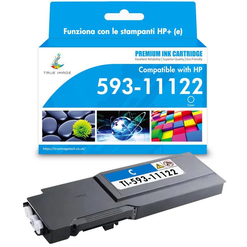 Compatible Dell 593-11122 Cyan Toner Kit