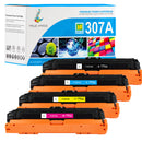 Compatible HP 307A Toner Cartridge Multipack CE740A CE741A CE742A CE743A