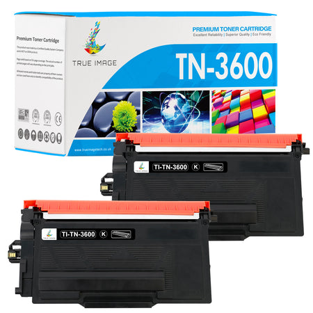 2 Pack Compatible Brother TN3600 Toner Cartridges