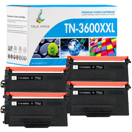 4 Pack Compatible Brother TN3600XXL Toner Cartridges