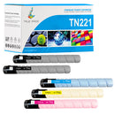 Kompatible Konica Minolta TN221 tonerkassetter, flerpakning