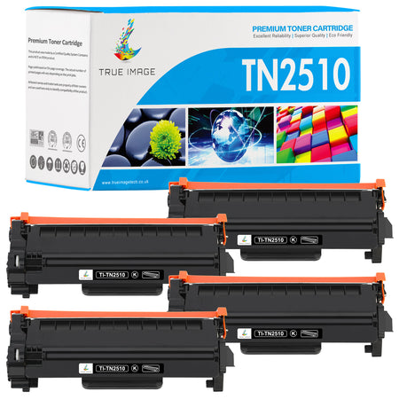4 Pack Brother TN2510 Toner Cartridges Compatible