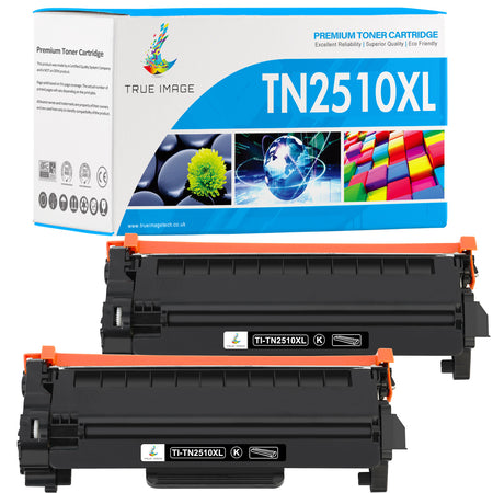 2 Pack Brother TN2510XL Toner Cartridges Compatible 3 000 Pages