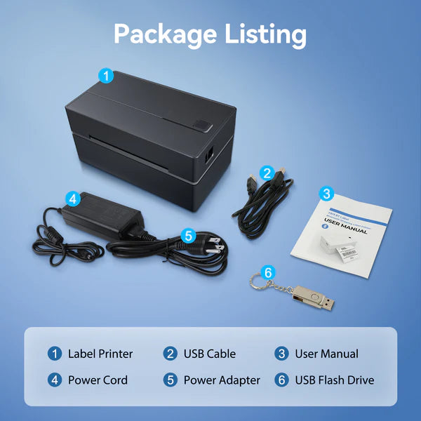 True Image TY813 Thermal Label Printer for Shipping - 203DPI - USB & Bluetooth